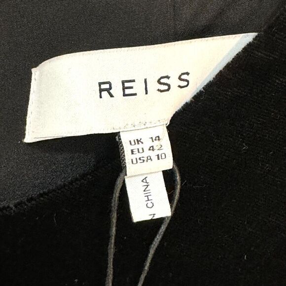 REISS NEW Bianca Black Velvet Mini Dress US Size 10 $345 - Picture 4 of 13